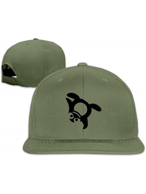 Skullies & Beanies Unisex Snapback Adjustable Truck Cap Sports Travel Hat Natural- Funny Penguin Baseball Flat Hat - Navy - C...