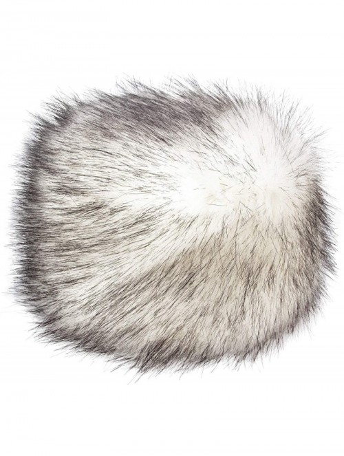 Bomber Hats Russian Faux Fur Hat for Women - Like Real Fur - Comfy Cossack Style (M- White with Black) - C3110UBXC5L $31.89