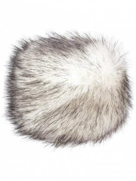 Bomber Hats Russian Faux Fur Hat for Women - Like Real Fur - Comfy Cossack Style (M- White with Black) - C3110UBXC5L $31.89