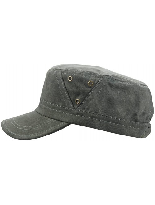 Baseball Caps Men 100% Cotton Plain Cadet Flat Top Military Corps Twill Baseball Cap Hat Visor - Army Green - C418CII9YLX $14.64