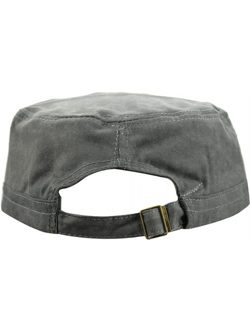 Baseball Caps Men 100% Cotton Plain Cadet Flat Top Military Corps Twill Baseball Cap Hat Visor - Army Green - C418CII9YLX $14.64