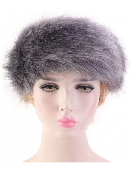 Cold Weather Headbands Women's Faux Fur Headband Elastic Head Warmer Luxurious Earmuff Snow Hat - White - C318K7Q4RTC $19.38