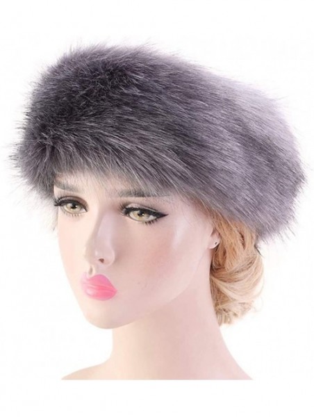 Cold Weather Headbands Women's Faux Fur Headband Elastic Head Warmer Luxurious Earmuff Snow Hat - White - C318K7Q4RTC $19.38