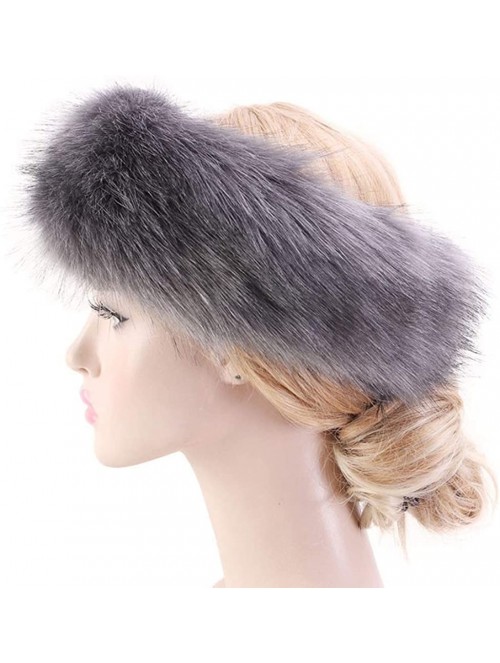 Cold Weather Headbands Women's Faux Fur Headband Elastic Head Warmer Luxurious Earmuff Snow Hat - White - C318K7Q4RTC $19.38