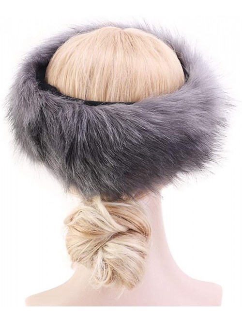 Cold Weather Headbands Women's Faux Fur Headband Elastic Head Warmer Luxurious Earmuff Snow Hat - White - C318K7Q4RTC $19.38