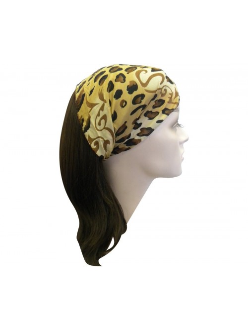 Headbands Brown Cheetah Animal Print Soft Wide Headband Boho Head Wrap - Brown - CU11OBR4RR7 $11.20