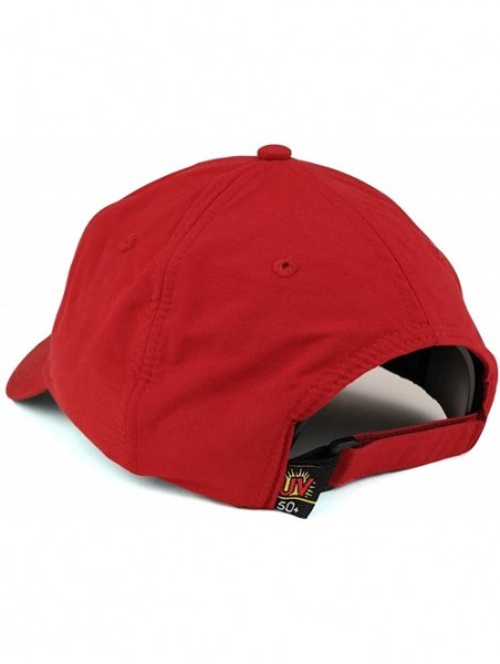 Baseball Caps Lightweight UV 50+ UPF Sunshield Long Bill Mesh Lined Cap - Red - C1182KDRYC2 $24.89