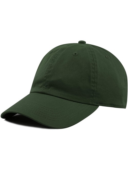 Baseball Caps Unisex Blank Washed Low Profile Cotton & Denim & Tie Dye Dad Hat Baseball Cap - Dark Green - CJ12MYS8QOC $11.74