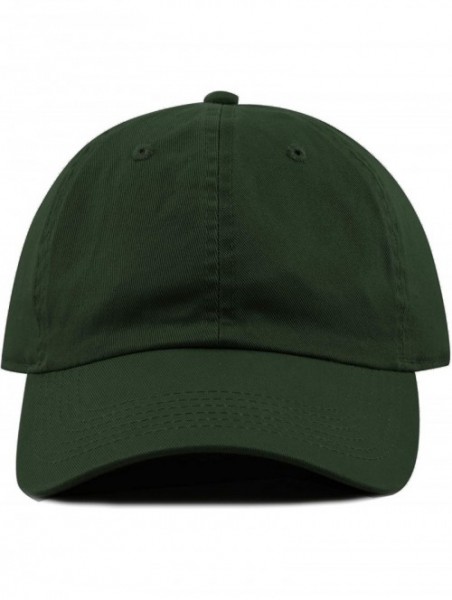 Baseball Caps Unisex Blank Washed Low Profile Cotton & Denim & Tie Dye Dad Hat Baseball Cap - Dark Green - CJ12MYS8QOC $11.74