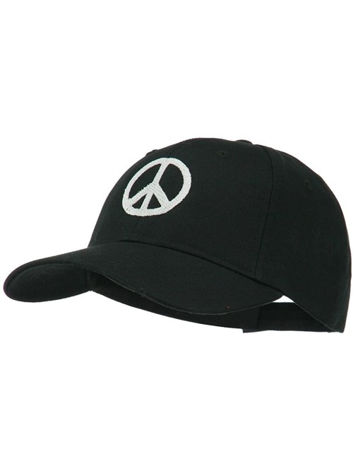 Baseball Caps Peace Symbol Embroidered Cotton Twill Cap - Black - CG11RNPMFF5 $23.27