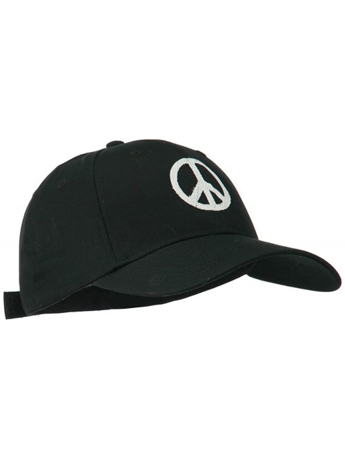 Baseball Caps Peace Symbol Embroidered Cotton Twill Cap - Black - CG11RNPMFF5 $23.27