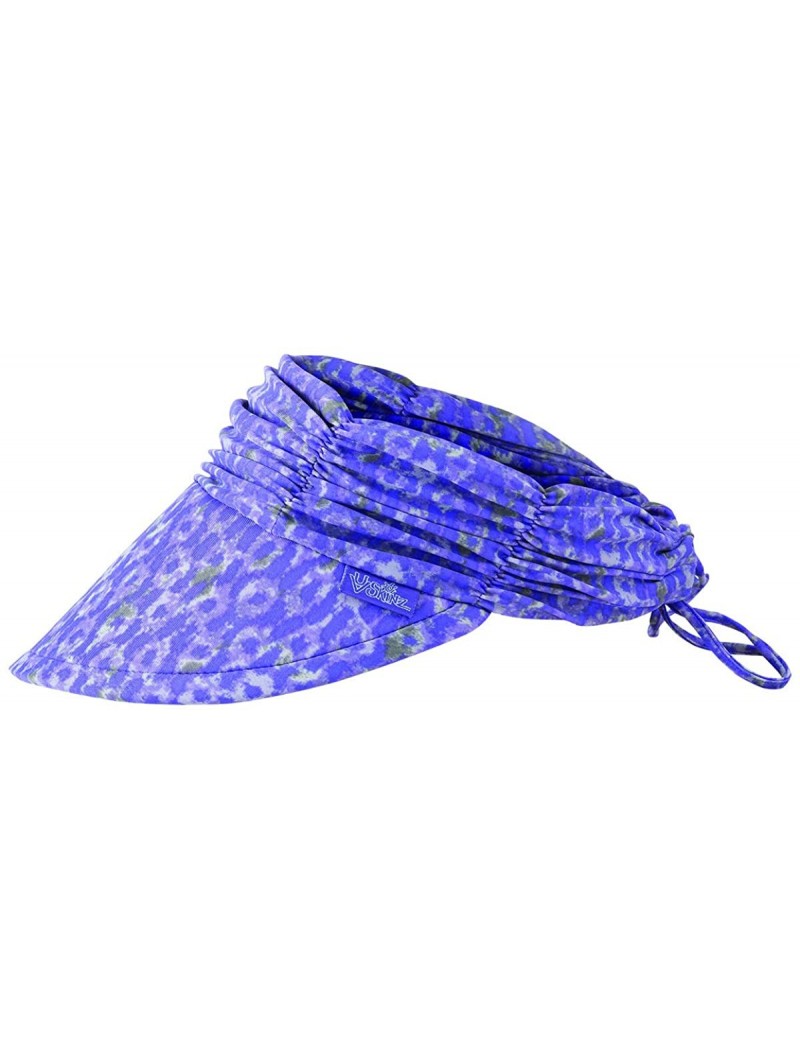 Visors Women's UPF 50+ Swim Visor - Sun-Blocking Swim Visor for Women - Purple Splash - CS18Q969RHQ $34.06