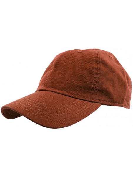 Baseball Caps Baseball Caps Dad Hats 100% Cotton Polo Style Plain Blank Adjustable Size - Rust - CD18EZCAOU2 $11.10