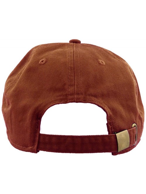 Baseball Caps Baseball Caps Dad Hats 100% Cotton Polo Style Plain Blank Adjustable Size - Rust - CD18EZCAOU2 $11.10