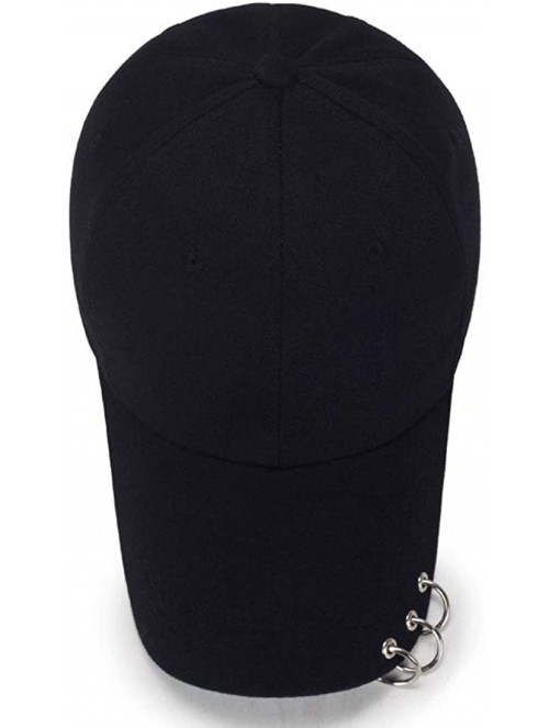 Baseball Caps Kpop Hat Ring Baseball-Cap - Suga-Snapback Baseball Cap with Iron Rings - Black - CV18OQ3T9ZO $15.04