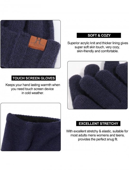 Skullies & Beanies Winter Thick Beanie Hat Scarf Touch Screen Gloves Set Fit for Men Women - B - Grey - CO192K8CQ8D $19.21