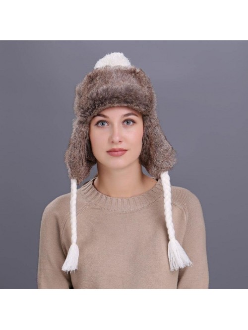 Skullies & Beanies Women Knit Wool Beanie Hat Winter Warm Ski Cap with Ear Flaps - White - CN187NQ5QZW $13.41