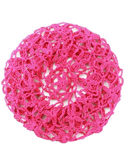 Berets Women's Light Beret Crochet Knitted Style for Spring Summer Fall - Pink - CG183G5S2GR $17.58