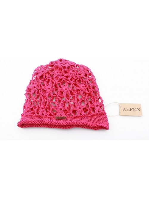 Berets Women's Light Beret Crochet Knitted Style for Spring Summer Fall - Pink - CG183G5S2GR $17.58