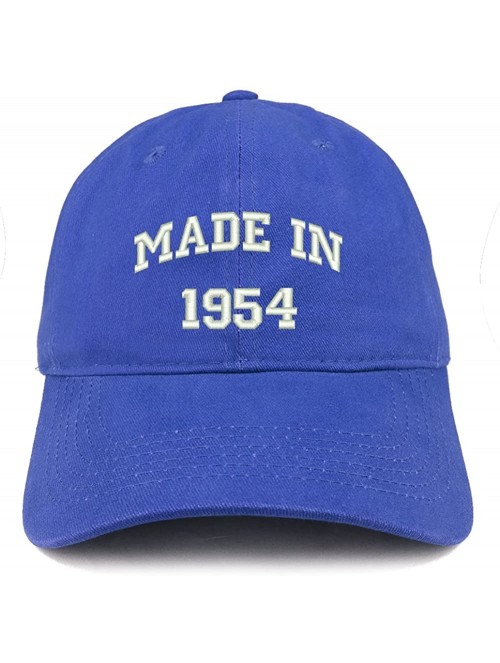 Baseball Caps Made in 1954 Text Embroidered 66th Birthday Brushed Cotton Cap - Royal - CK18C9YCI3A $23.58