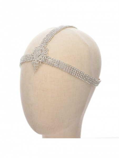 Headbands Rhinestone 1920s Headpiece Silver - Flapper Headband for Costume Party Gatsby Accessories Decorative Headbands - CP...