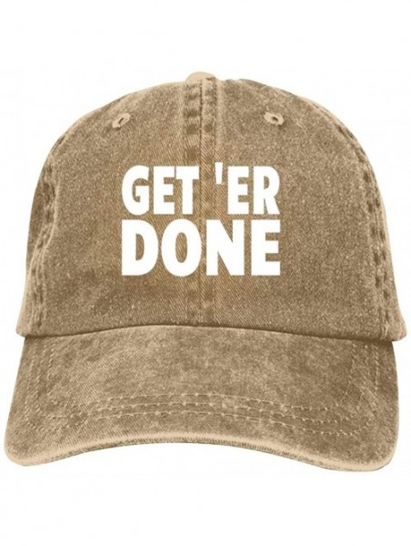 Baseball Caps Get Er Done Unisex Vintage Adjustable Cotton Baseball Cap Denim Dad Hat Cowboy Hat - Natural - CR18NY0A3OW $20.69