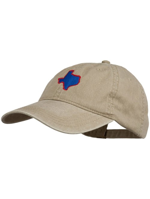 Baseball Caps Texas State Map Embroidered Washed Cotton Cap - Khaki - CI11ONYT0Y3 $23.92