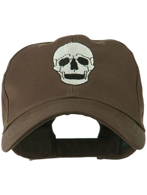 Baseball Caps Halloween Skeleton Skull Embroidered Cap - Brown - CO11GZAKJBZ $30.53