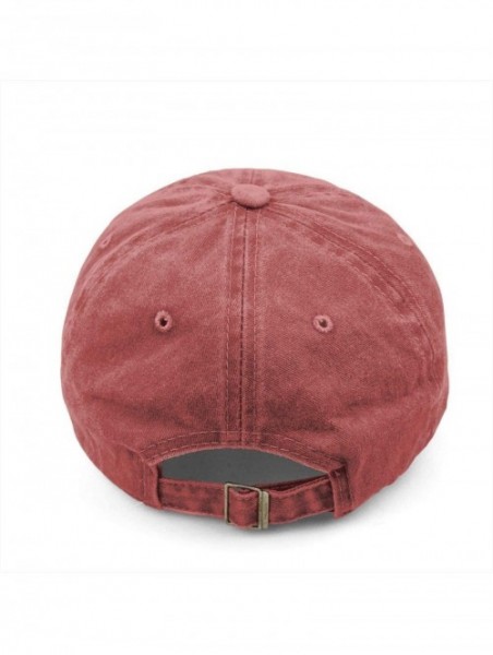 Baseball Caps Denim Fabric Adjustable Dog Mom Hat Fashion Distressed Baseball Cap for Women - Red - CT18QADNUTG $13.47