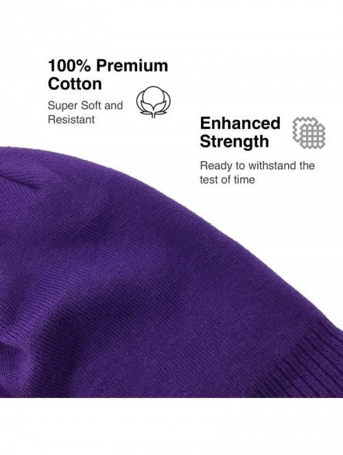 Skullies & Beanies Adult Unisex Cool Cotton Beanie Slouch Skull Cap Long Baggy Winter Hat Warm - Solid - Dark Purple - C818KZ...