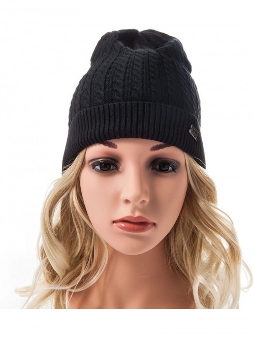 Skullies & Beanies Beanies for Small Head Cable Knit Beanie Winter Hats for Women Skull Caps for Ladies (Grey) - Black - CA18...