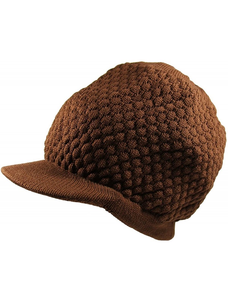 Skullies & Beanies Unisex Cotton Rasta Beanie Visor - Brown - CQ11ZP5QTWP $24.10