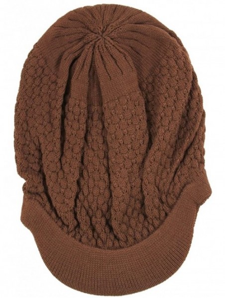 Skullies & Beanies Unisex Cotton Rasta Beanie Visor - Brown - CQ11ZP5QTWP $24.10