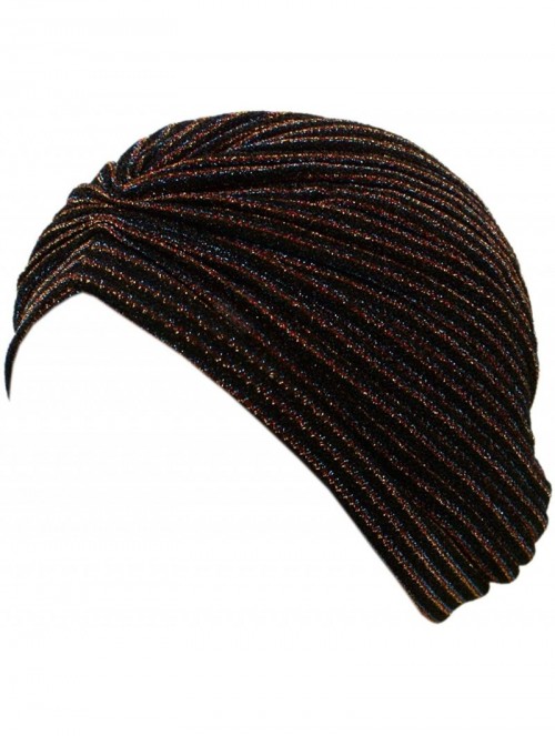 Headbands Beautiful Metallic Turban-style Head Wrap - Rainbow Sparkle - C7182ZHOYMN $14.73