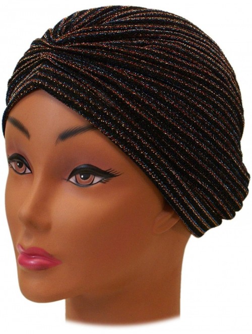 Headbands Beautiful Metallic Turban-style Head Wrap - Rainbow Sparkle - C7182ZHOYMN $14.73