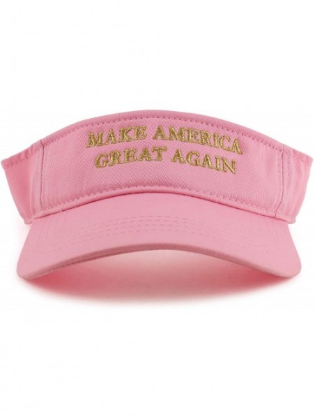 Visors Donald Trump Visor- Make America Great Again - Quality Embroidered 100% Cotton - Pink - CI18XYLDM7A $18.66