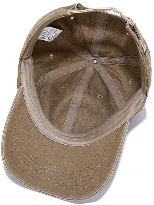 Baseball Caps Unisex Washed Dyed Cotton Adjustable Solid Baseball Cap - Dfh068-kakhi - CY184YN4TQR $11.80