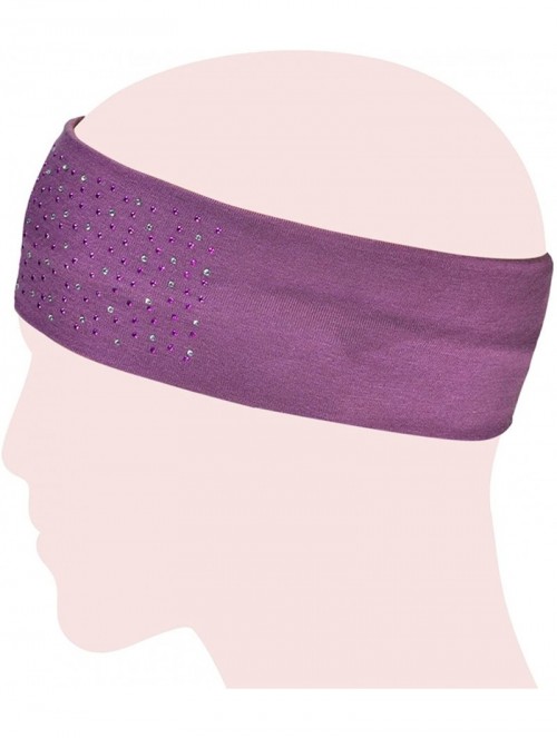 Headbands Simple Sparkling Rhinestone Stretch Headband - 1 Pc - Purple - C31174LJM4Z $12.95