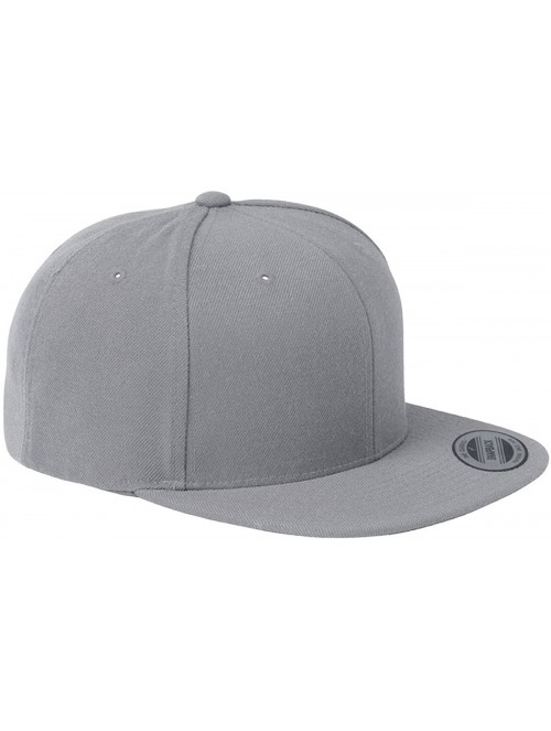 Baseball Caps Flexfit 6 Panel Premium Classic Snapback Hat Cap - Silver - CG12D6KDZRH $10.14