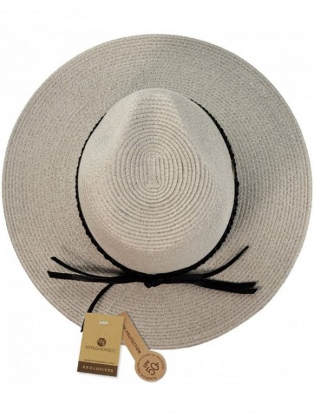 Fedoras Teardrop Dent Braided Trim Casual Panama Fedora Sun Hat - Gray - C512CAFX465 $15.20