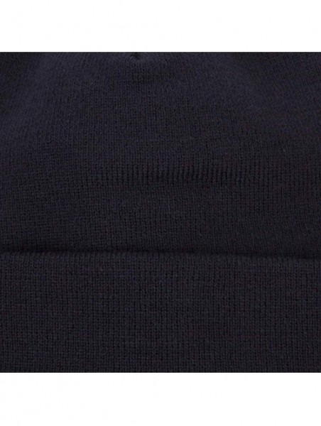 Skullies & Beanies Big Size Acrylic Long Beanies - Navy - CV18ZM9ITGC $19.24