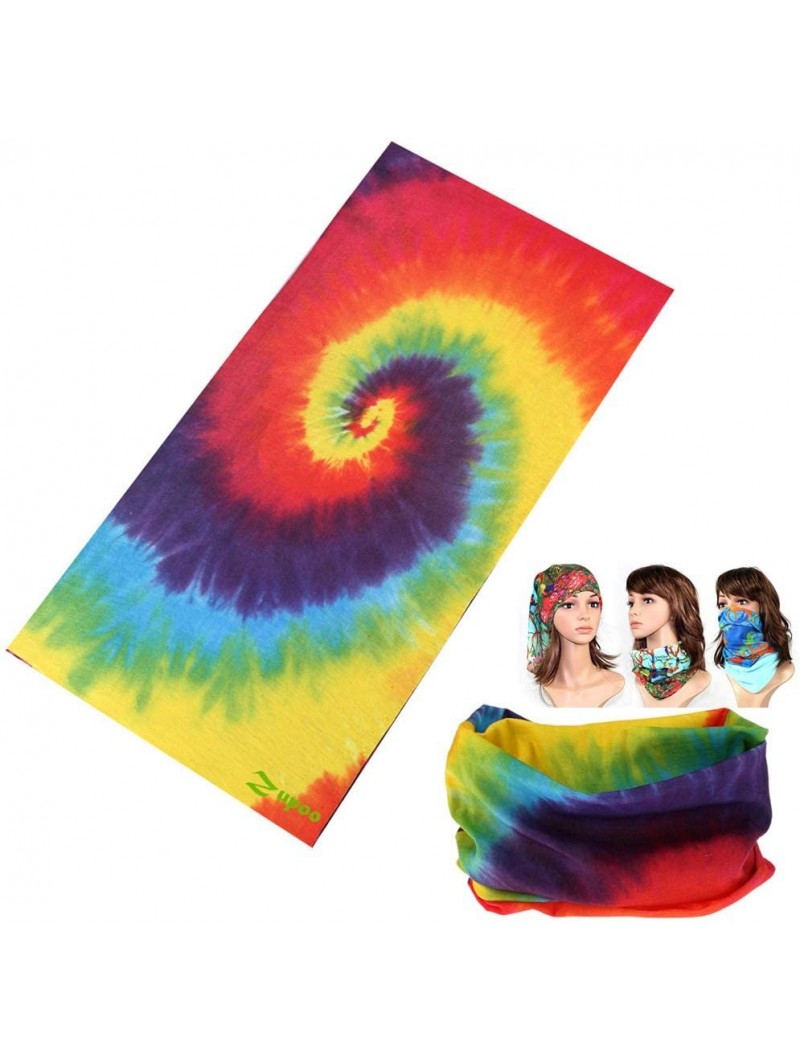 Balaclavas Headbands-1/4/6PCS 16-in-1 Headband Scarf-Face Mask-Neck Gaiter-Balaclava-Bandana. - Rainbow Tie Dye - CL124XN48V3...