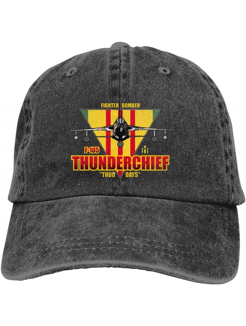 Baseball Caps F-105 Thunderchief - Air Force Fighter Bomber Adjustable Baseball Cap- Adult - Black - CX18XOTSEI6 $34.89