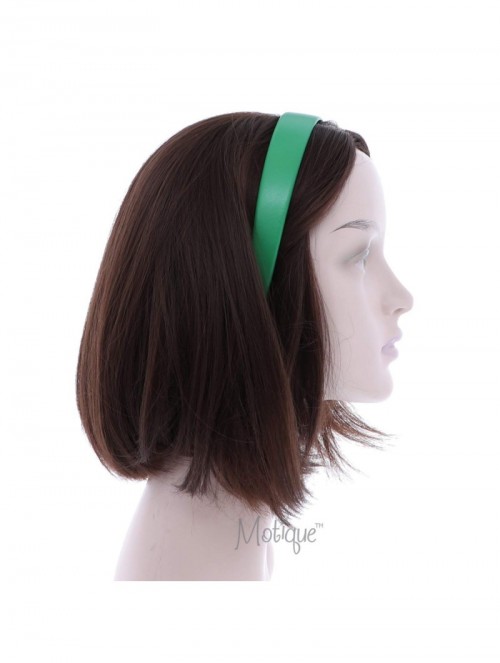 Headbands 1 Inch Wide Leather Like Headband Solid Hair band for Women and Girls (Kelly Green) - Kelly Green - CB18K7T9ZU0 $10.34