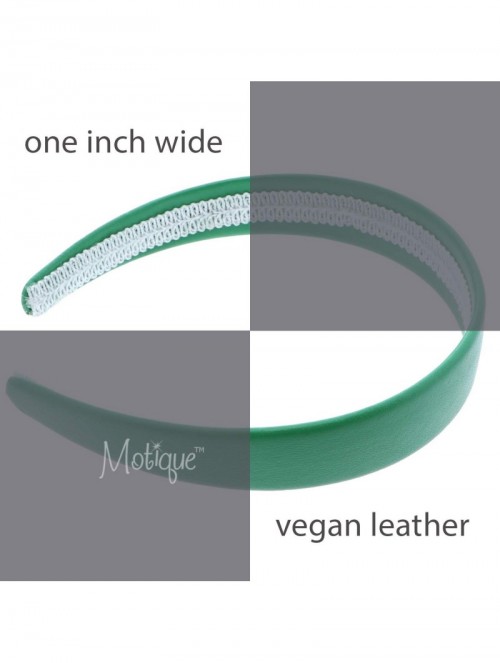 Headbands 1 Inch Wide Leather Like Headband Solid Hair band for Women and Girls (Kelly Green) - Kelly Green - CB18K7T9ZU0 $10.34