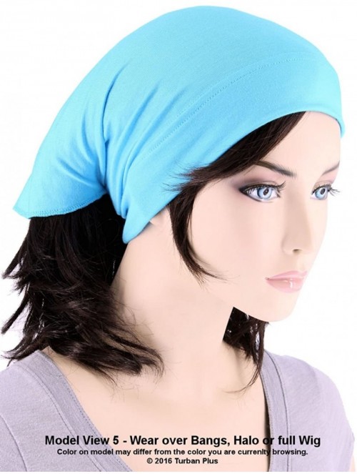 Skullies & Beanies Womens Ruffle Chemo Hat Beanie Scarf- Soft Turban Bandana Head Wrap for Cancer - 01- Dusty Blue - CP12JDC6...