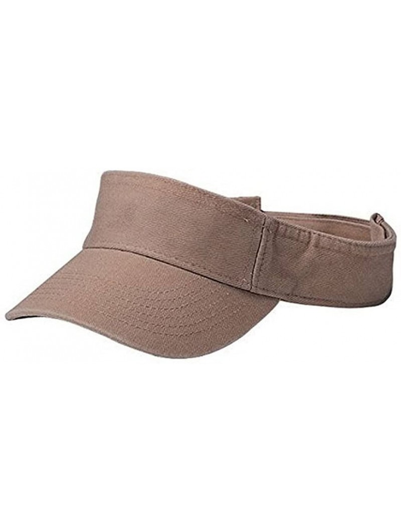 Visors Youth Cotton Twill Washed Visor - Khaki - C1110BA22LP $13.68