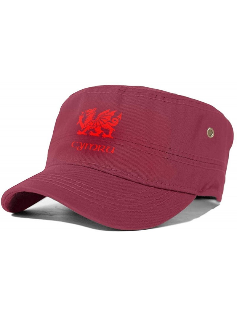 Baseball Caps Wales Welsh Dragon Yard Flag Cotton Newsboy Military Flat Top Cap- Unisex Adjustable Army Washed Cadet Cap - Re...