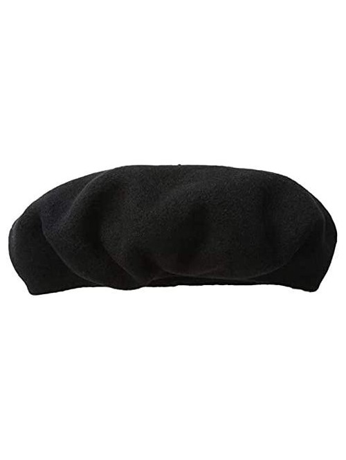 Berets Women's Scala Wool Beret - Black - CY1151A8TMB $25.49