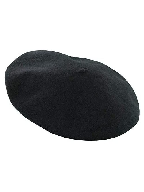 Berets Women's Scala Wool Beret - Black - CY1151A8TMB $25.49